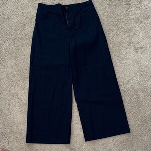 Maeve Dark Blue Trousers with Red Stitching